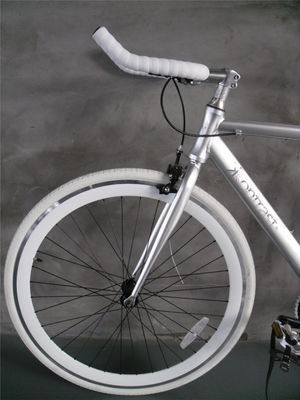 Ensemble de manivelle de Lasco Couleur argentée à vitesse unique Bullbar Aluminium Alloy Frame Vintage Fixie Fixe Bicicle à engrenage fixe