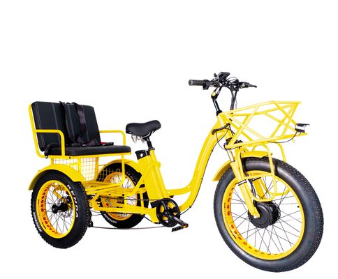 Rickshaw électrique 750W Moteur avant BaFang 21AH Batterie au lithium 60KM USA Adult 24&quot; Fat Snow Grand pneu siège passager
