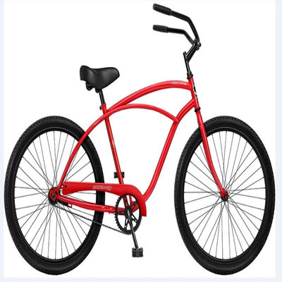 26 pouces de couleur rouge Homme classique Beach Cruiser vélos avec un siège grand et confortable
