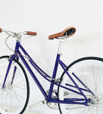 700C Lady Women Gril CE USA personnalisé à une seule vitesse Pas à pas à travers le vélo de ville à engrenage fixe