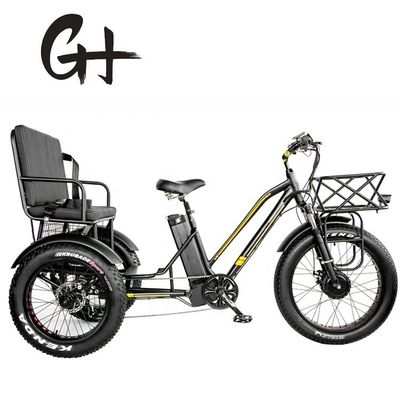 24&quot; 48V roue avant 750W 45KM/H Charge maximale 300KG 21AH batterie au lithium Tricycles électriques