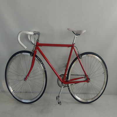 58cm Fixie Bikes avec couleur rouge Thickslick 700c Pneus et fourchette en acier 4130 Cadre Chrome