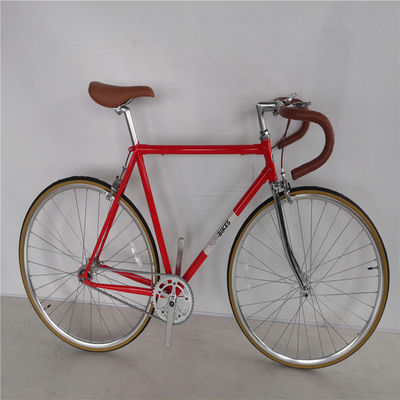 58cm Fixie Bikes avec couleur rouge Thickslick 700c Pneus et fourchette en acier 4130 Cadre Chrome