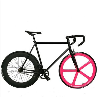 58cm Fixie Bikes avec couleur rouge Thickslick 700c Pneus et fourchette en acier 4130 Cadre Chrome