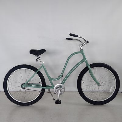 Mint Green Femmes basse marche Sport Vélo hybride Femmes Vélo à vitesse unique Confort de plage Vélo de croisière 26 pouces