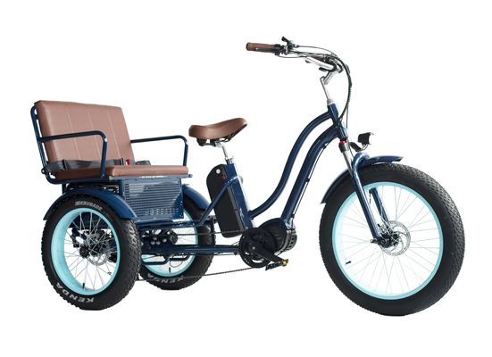 Rickshaw électrique à moteur à moyeu avant avec batterie au lithium 17AH de 48V 750W et pneu gros