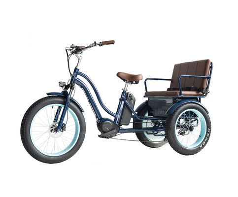 Rickshaw électrique à moteur à moyeu avant avec batterie au lithium 17AH de 48V 750W et pneu gros