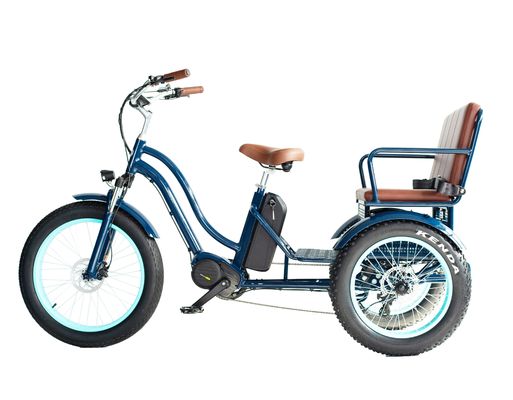 Rickshaw électrique à moteur à moyeu avant avec batterie au lithium 17AH de 48V 750W et pneu gros