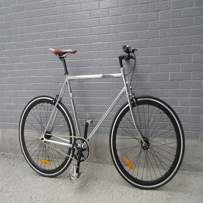 Cycle de course en chrome à vitesse unique rétro Vintage 700C avec chaîne KMC et jeu de manivelle Lasco