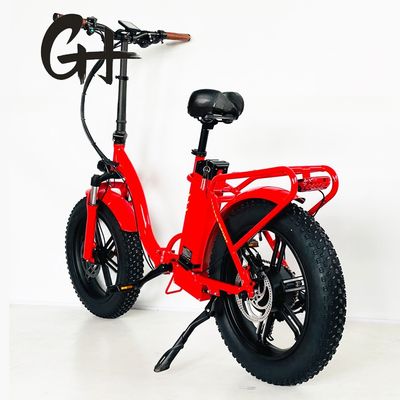 20 pouces de pneus gros Ebike plus puissant couleur rouge pliable vélo électrique avec tige en alliage