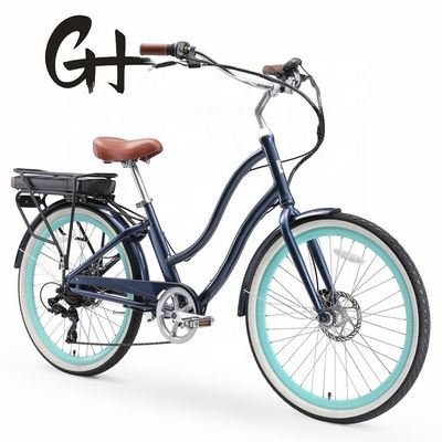 26 &quot; 48V 500W 14AH batterie au lithium cadre en aluminium CE Shimano 7 vitesse électrique vélo de plage