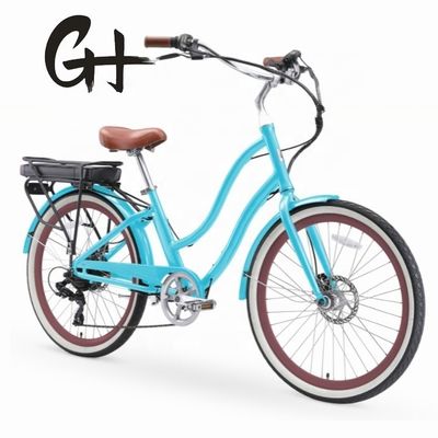 26 &quot; 48V 500W 14AH batterie au lithium cadre en aluminium CE Shimano 7 vitesse électrique vélo de plage