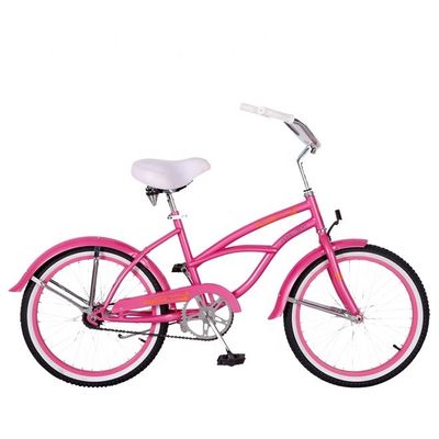 20 &quot; monoplace de vitesse de freinage de montagne russe rose américain OEM logo Mini Kid petit cadre CE fille Beach Cruiser vélo