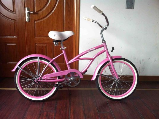 20 &quot; monoplace de vitesse de freinage de montagne russe rose américain OEM logo Mini Kid petit cadre CE fille Beach Cruiser vélo