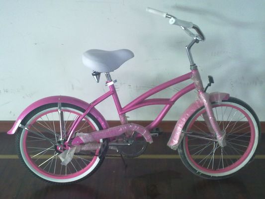 20 &quot; monoplace de vitesse de freinage de montagne russe rose américain OEM logo Mini Kid petit cadre CE fille Beach Cruiser vélo