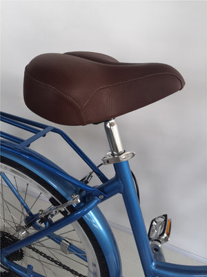 Cadre en alliage d'aluminium de 26 pouces 7 vitesses Vintage Beach Cruiser vélo avec porte arrière