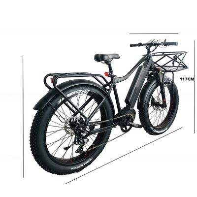 26&quot; 4.0 Big Snow Fat Tire Vélo électrique avec frein à disque et moteur BaFang arrière 1000W 48V 17AH