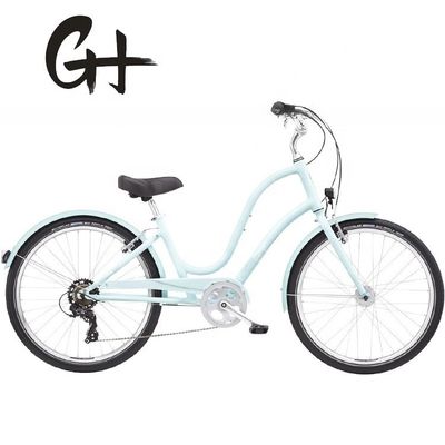 120 kg Capacité de charge 29 &quot; 3.0 pneu 7 vitesses Aluminium Step Thru Lady Beach Cruiser vélo