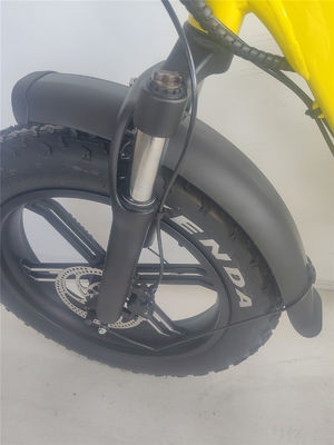 750W 48V E vélo 20 pouces pneu jaune de graisse vélo électrique pour 31-60 km portée par puissance
