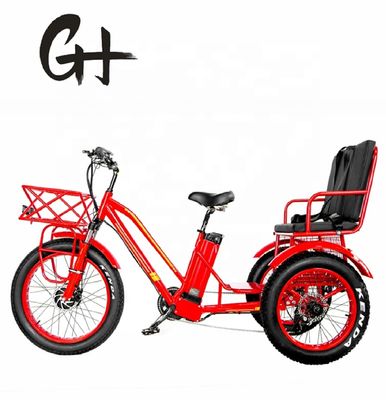 Bafang 750W Tricycle électrique à moteur avec pneu gras E Trois roues et siège passager