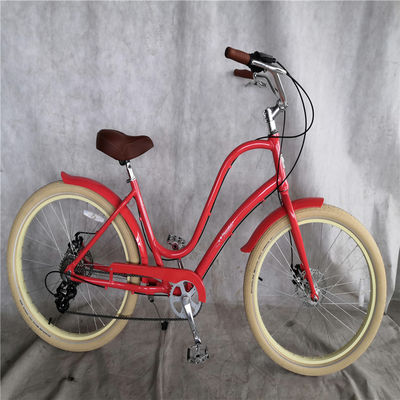 Légère en aluminium Unisexe Pas à pas 8 vitesses Hybride Femmes Beach Cruiser Vélo Vélo 26 pouces