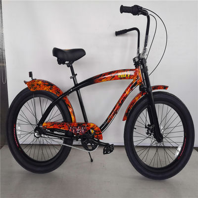 Adultes 3 vitesses 24 pouces 3,0 pouces pneu gras Beach Cruiser vélo avec double paroi en alliage