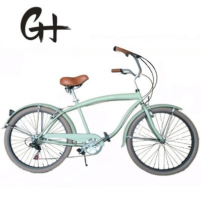 Double V frein 26 &quot; 2,125 pneu de mur blanc cadre hi-acier Shimano 7 vitesses OEM personnalisé pour adultes CE CPSC USA marché vélo de plage