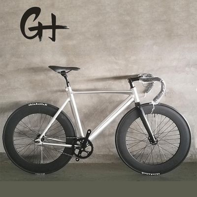 700C CE OEM 7005 alliage d'aluminium à engrenage fixe à vitesse unique adulte 80mm Rim Carbon Fork Track Bike