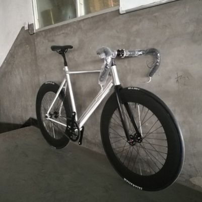 700C CE OEM 7005 alliage d'aluminium à engrenage fixe à vitesse unique adulte 80mm Rim Carbon Fork Track Bike