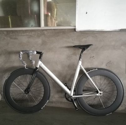 700C CE OEM 7005 alliage d'aluminium à engrenage fixe à vitesse unique adulte 80mm Rim Carbon Fork Track Bike