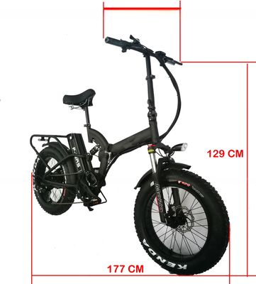 20*4&quot; Pneus 1000W 52V 21AH Batterie au lithium Pleine suspension Bicicle électrique pliable
