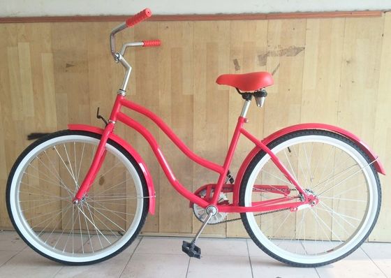 26 pouces de vélo de plage pour femmes avec vitesses simples et jantes en aluminium