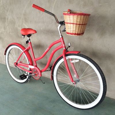 26 pouces de vélo de plage pour femmes avec vitesses simples et jantes en aluminium