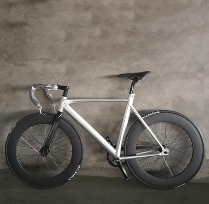 700C CE Légère poids Aluminium 7075 Cadre Fibre de carbone fourchette à vitesse unique vélo à engrenages fixes