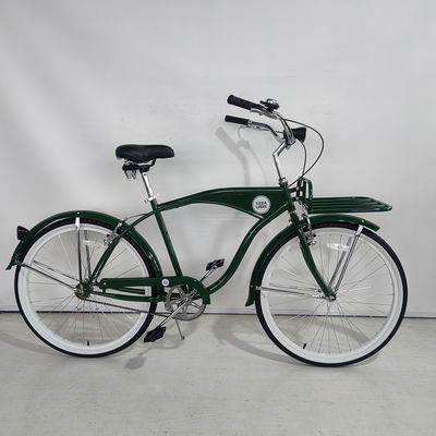 26 pouces taille de roue adulte vélo de plage de croisière en couleur verte avec frein à pédale arrière