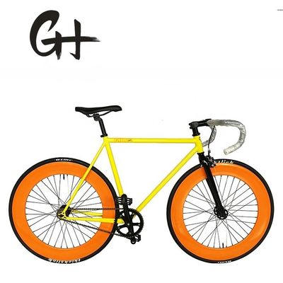 Approuvé par la CE 700C 80MM Grande jante colorée à vitesse unique à engrenage fixe avec 1.6m Alloy Stem