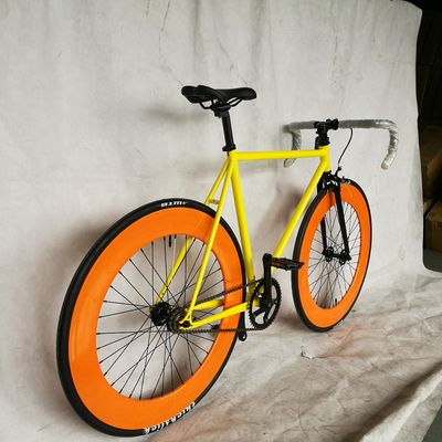 Approuvé par la CE 700C 80MM Grande jante colorée à vitesse unique à engrenage fixe avec 1.6m Alloy Stem
