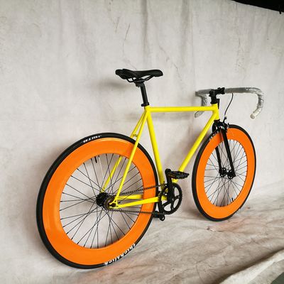Approuvé par la CE 700C 80MM Grande jante colorée à vitesse unique à engrenage fixe avec 1.6m Alloy Stem