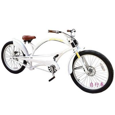 Chauffure en aluminium de 24 pouces 3.0 pneu CE OEM Chopper Cruiser à vitesse unique Vélo avec frein à disque