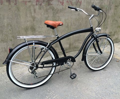 Cadre dur 26 &quot; Taille de roue Shimano 7 vitesse américaine rack arrière Hommes Beach Cruiser vélo
