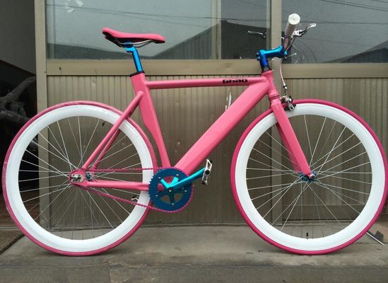 700C vélo à engrenage fixe avec frein à pince avant cadre en alliage d'aluminium et vitesse unique