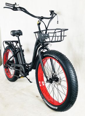 26&quot; 750W 48V 20MPH OEM 21AH UL2849 Femmes adultes Lady Beach Cruiser électrique gros 4.0 pneus de neige gros vélo
