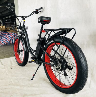 26&quot; 750W 48V 20MPH OEM 21AH UL2849 Femmes adultes Lady Beach Cruiser électrique gros 4.0 pneus de neige gros vélo