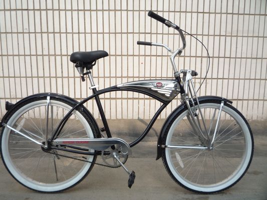 17 kg 26 pouces 68Spokes Rim Sliver couleur CP cadre Peinture chrome à vitesse unique OEM / ODM hommes bicyclette de plage