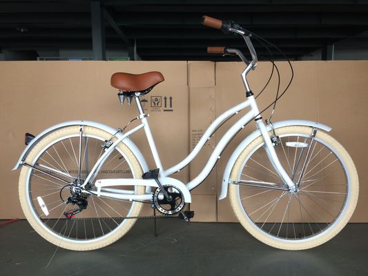 26&quot; Shimano 7 vitesse Femmes Lady USA 26*2.125 Fille Blanc Pneus Croisière de plage Velocité de vélo