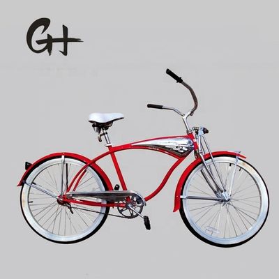 17 kg 26 pouces 68Spokes Rim Sliver couleur CP cadre Peinture chrome à vitesse unique OEM / ODM hommes bicyclette de plage