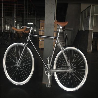 Non pliable 700C couleur chrome à vitesse unique pour adultes de course Fixie vélo de OEM Taiwan pièces