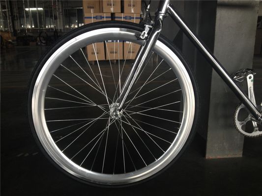 Non pliable 700C couleur chrome à vitesse unique pour adultes de course Fixie vélo de OEM Taiwan pièces