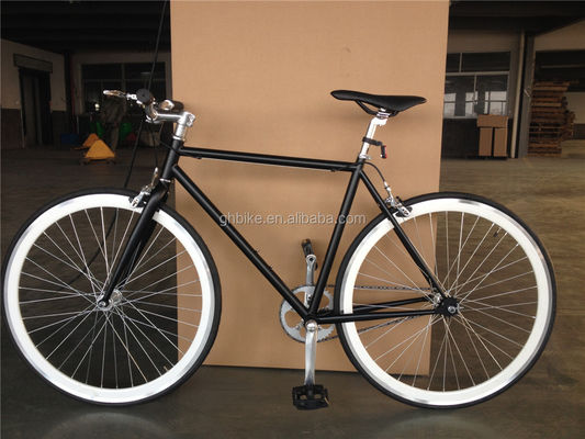 Bicicle à pédale fixe ordinaire 700c Bicicle à vitesse unique à engrenage fixe avec frein double V