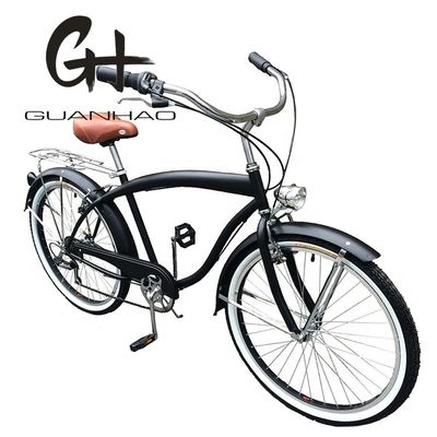 17 kg léger 26 pouces Cadre dur Non amortisseur arrière 7 vitesses Hommes Beach Cruiser Vélos